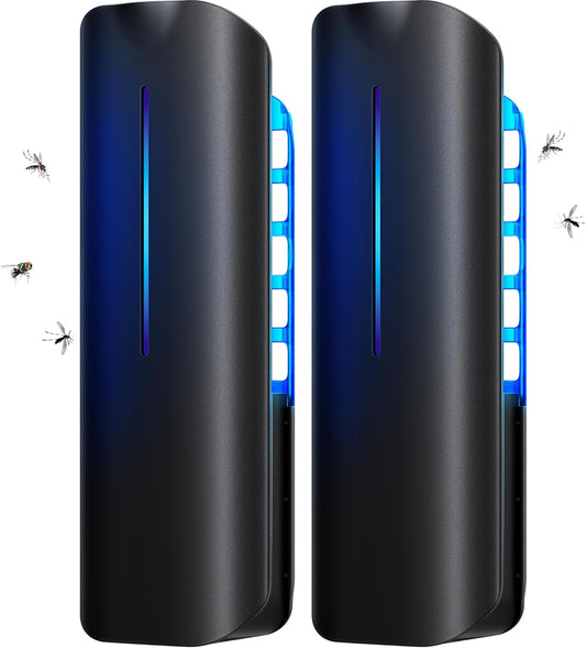 Flying Insect Trap Plug in Mosquito Bug Zapper Indoor Gnat Moth Catcher with 9W Night UV Light, 10 Sticky Glue Board Refills for Home Office