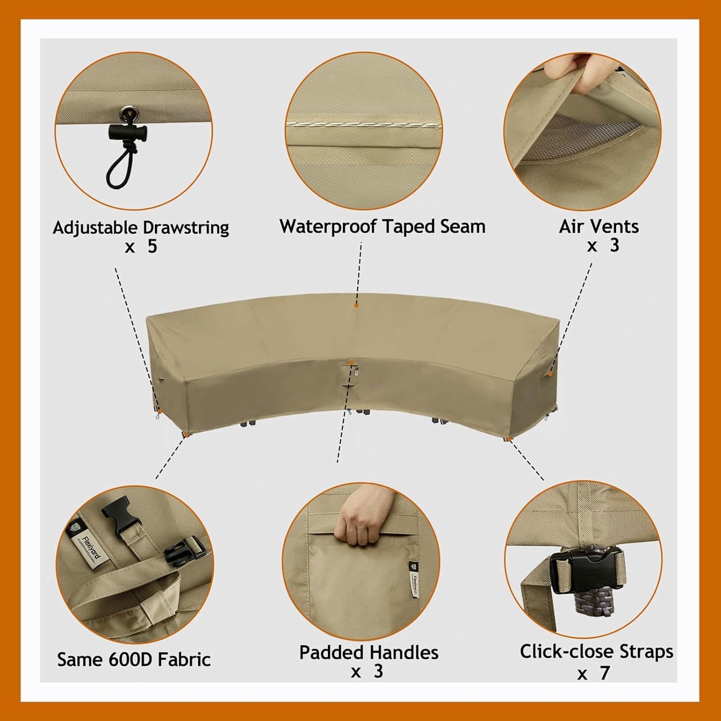 Patio Deck Box Cover, 63x30 Inch Fire Pit Covers with Straps and Handles, Waterproof Heavy Duty Outdoor Furniture Winter Cover for Keter, Suncast, Lifetime Container