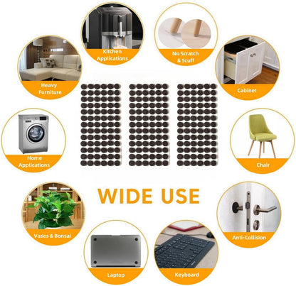 Furnigear Felt Furniture Pads for Hardwood Floors - Self Adhesive Chair Felt Pads, Floor Protector for Furniture Feet, Furniture Sliders Moving Your Furniture Smoothly - Anti Scratch 96 Pcs 3/4" Round