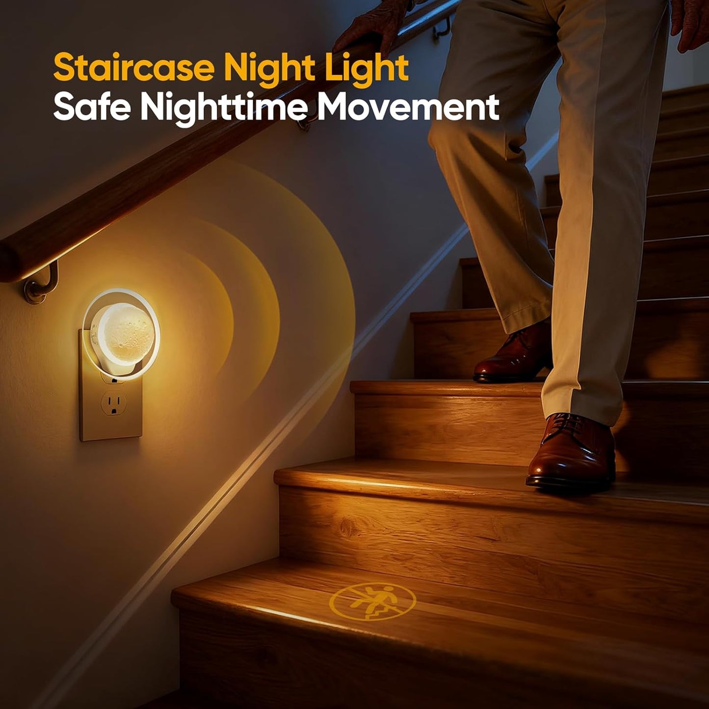 2 Packs Night Lights Plug into Wall - Motion Sensor Plug in Night Light with Auto Dusk to Dawn,Dimmable Soft White, Bright Nightlight for Cruise Bedroom Bathroom Hallway Kitchen