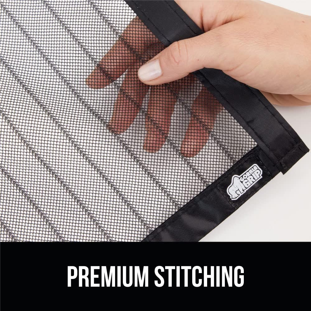 GORILLA GRIP Magnetic Screen Door, Hands Free Mesh Curtain Keeps Bugs and Mosquitos Out, Automatic Magnet Closure, Heavy Duty Patio Sliding Dog Doors Cover, Window Screens Protector, Black 38Wx82H