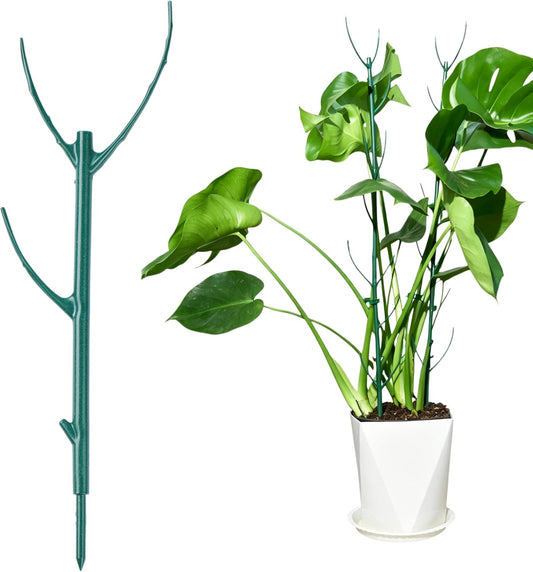 5 Pack Adjustable Plant Support Stakes,Stackable Plant Support Pole with Garden Ties and Clips, Suitable for Monstera,Climbing Plants and Indoor Outdoor Plants