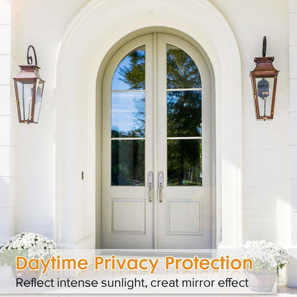 LUTE Reeded Glass Window Privacy Film, Frosted Glass Film, Removable 3D Decorative Decals Sun Blocking Anti UV Door Window Cover, No Glue Static Cling Vinyl for Bathroom Home Office, 17.5" x 78.7"