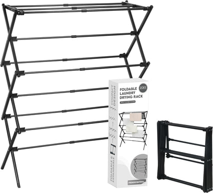 ZOES HOMEWARE 2026 Enhanced Clothes Drying Rack | Foldable Drying Rack Clothing for Laundry | Small Collapsible Portable Dryers for Laundry | Use for Indoor & Outdoor | White 37.5"x29"x12"