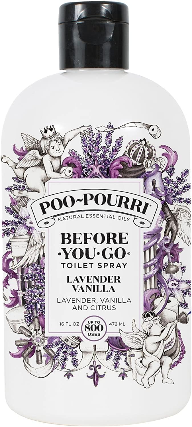 Poo-Pourri Before-You-Go Toilet Spray, Bamboo Rain, 2 Fl Oz, Up to 100 Uses, Bathroom Odor Deodorizer with Essential Oils for Home or Work, Travel Essentials, TSA Approved Size, Bamboo & Fresh Grass