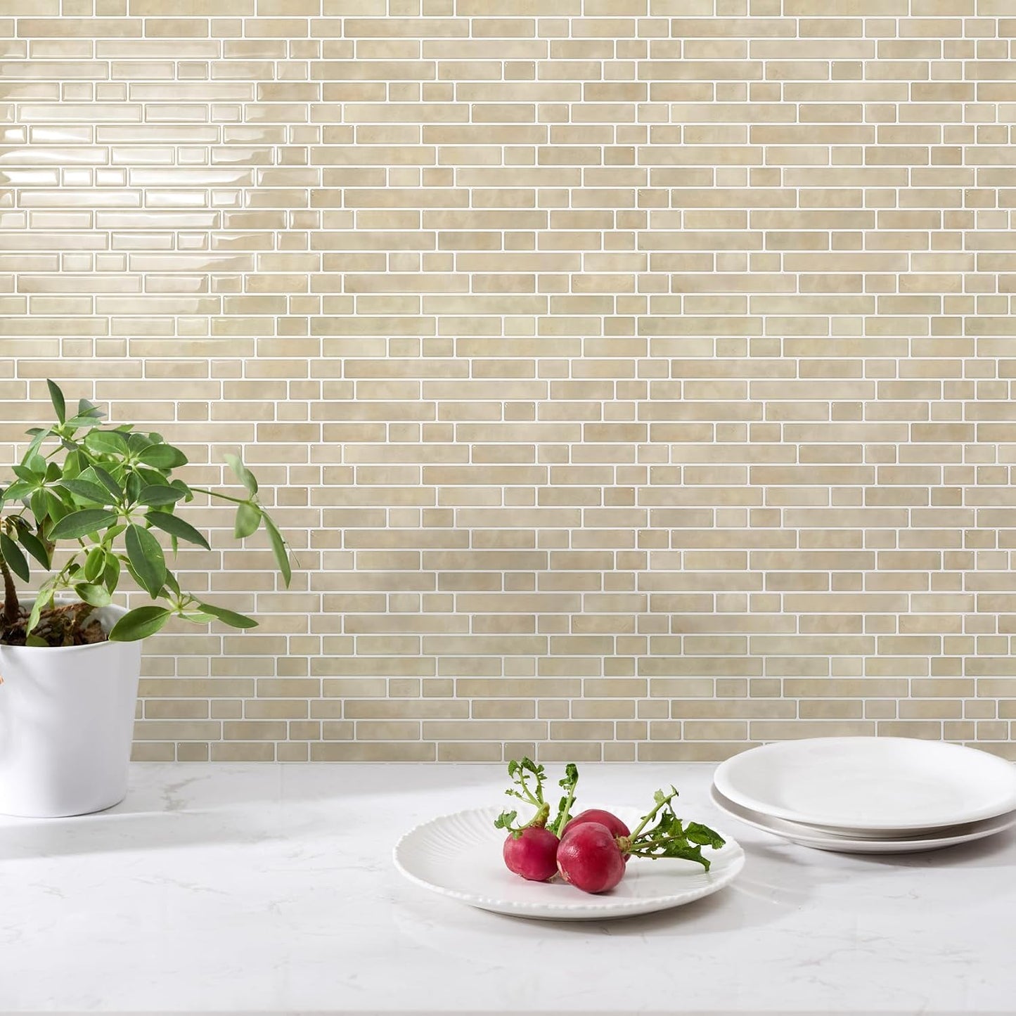 STICKGOO Peel and Stick Backsplash - 10 Sheets of 12”×12” - 3D Self Adhesive Peel and Stick Tile Backsplash for Kitchen & Bathroom