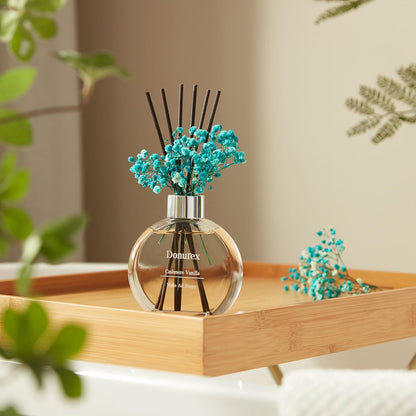 Flower Reed Diffuser Set 5.07oz Satin Rose Scent Diffuser with Sticks Home Fragrance Reed Diffuser for Bathroom Shelf Decor