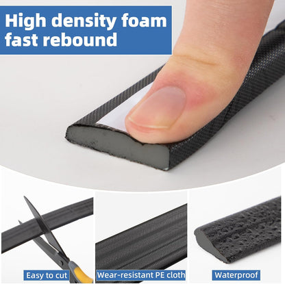 118”Wedge Weather Stripping Door Seal Strip for Door Frame,Self-Adhesive Window Insulation for Winter,Dark Foam Gap Filler for Light Noise Blocker,Front Exterior Door Side Draft Stopper,White