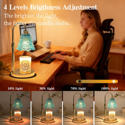 Fragrance Candle Warmer Lamp with 2 Bulbs Electric Candle Warmer with Timer & Dimmer for Home Decor