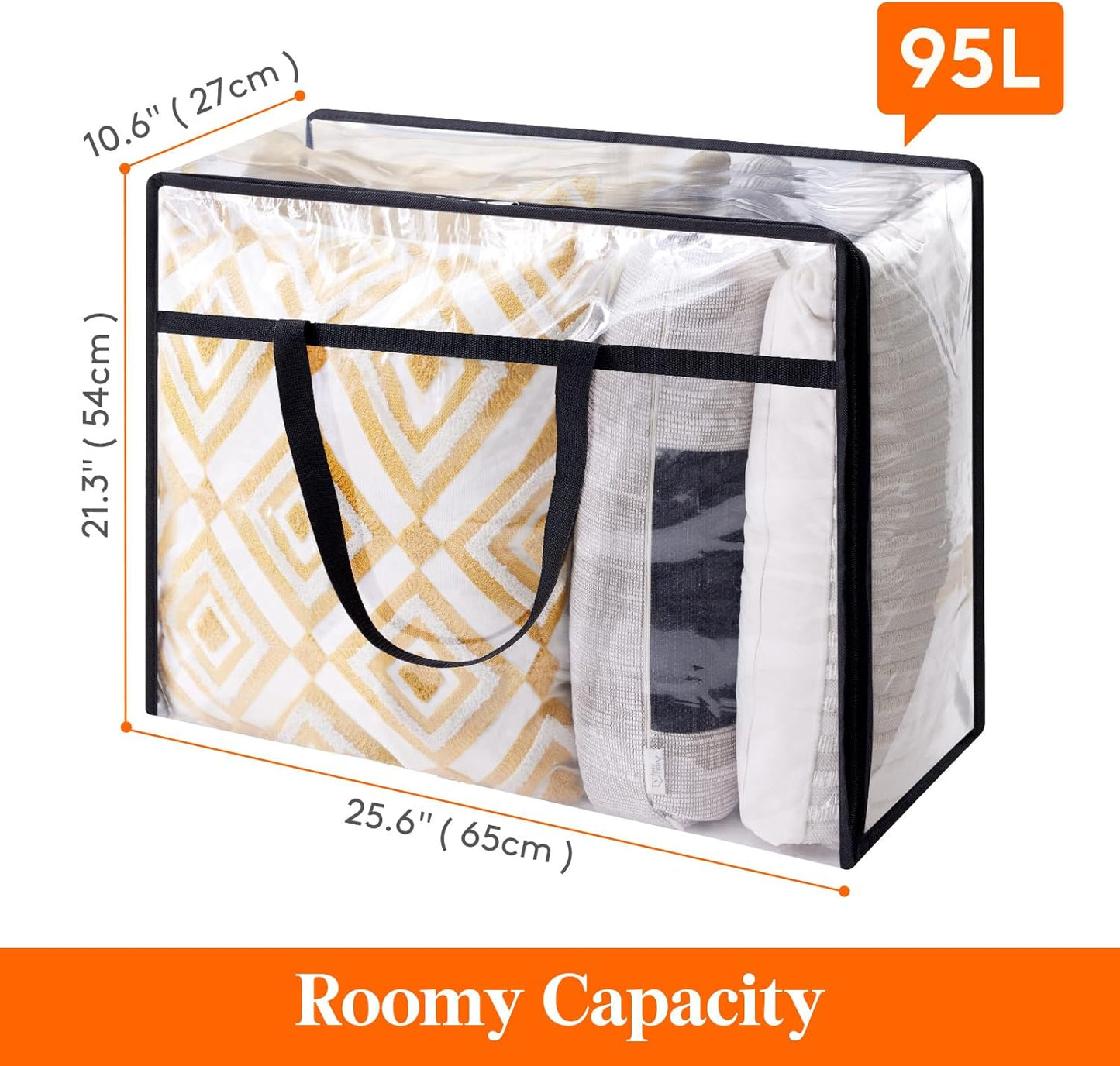 Lifewit 8 Pack Clear Clothes Storage Bags, 60L Plastic Blanket Storage Bag, Vinyl Foldable Moving Bags with Zipper, Closet Organizers and Storage Containers for Bedding, Duvet, Comforter