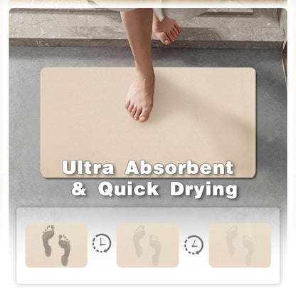TYUU Bath Mat, Bathroom Rugs Non Slip Washable Thin Absorbent Quick Dry Bath Mat Fits Under Door Bathroom Floor Mat Perfect for Bath, Shower, or Sink 16"x24" Dark Grey