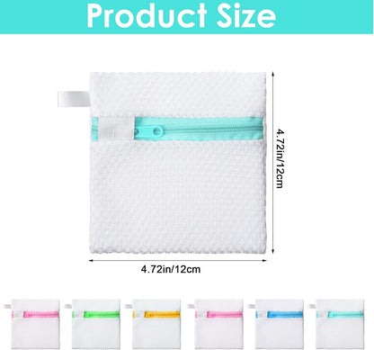 Mesh Laundry Bags for Delicates Washing 6 PCS Machine Bag Travel Laundry Lingerie Bags, Soap Foaming Organizers and Storage, Pods Scented Beads Washing Pouch,Mesh Wash Zipper Hanging Net Bag