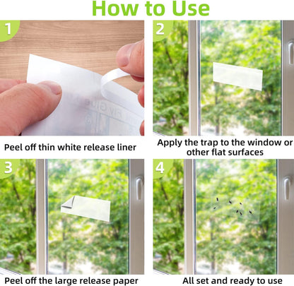 Kensizer 30-Pack Window Fly Traps for Indoors, House Fly Trap | Fruit Fly Traps for Indoors, Paper Sticky Strips, Fly Catcher Clear Windows Trap, House Fly Killer, Lady Bug Traps