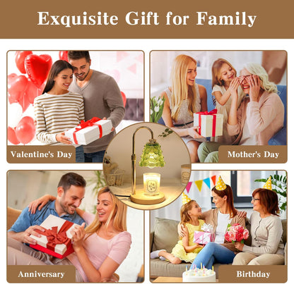 Fragrance Candle Warmer Lamp with 2 Bulbs Electric Candle Warmer with Timer & Dimmer for Home Decor