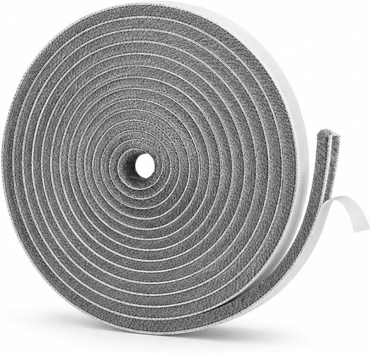 Self-Adhesive Door Draft Stopper & Weather Stripping Door Seal – Gray, 33 Ft x 0.35" Wide x 0.35" Thick Foam Seal Strip – Draft Blocker, Noise Reduction, Insulation