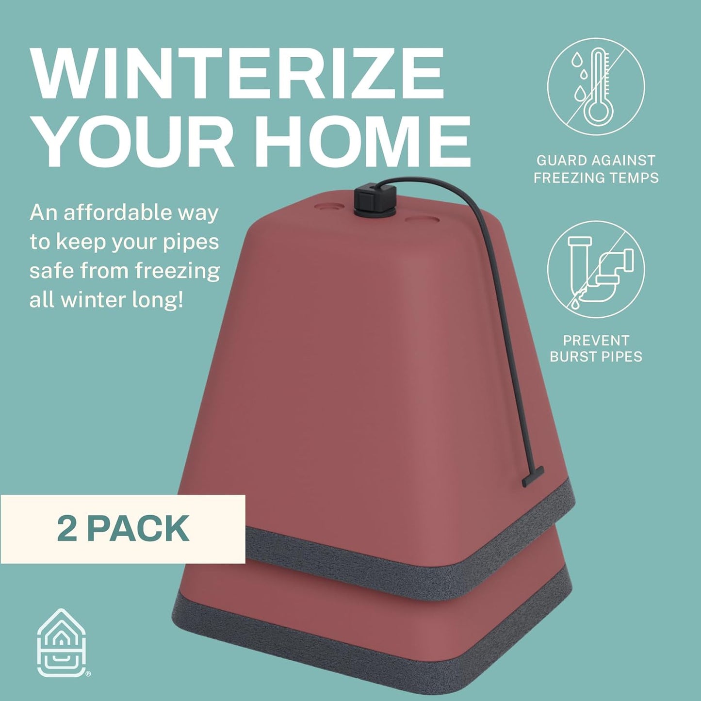 Home Intuition Outdoor Foam Faucet Covers for Winter Freeze Protection, 2 Pack