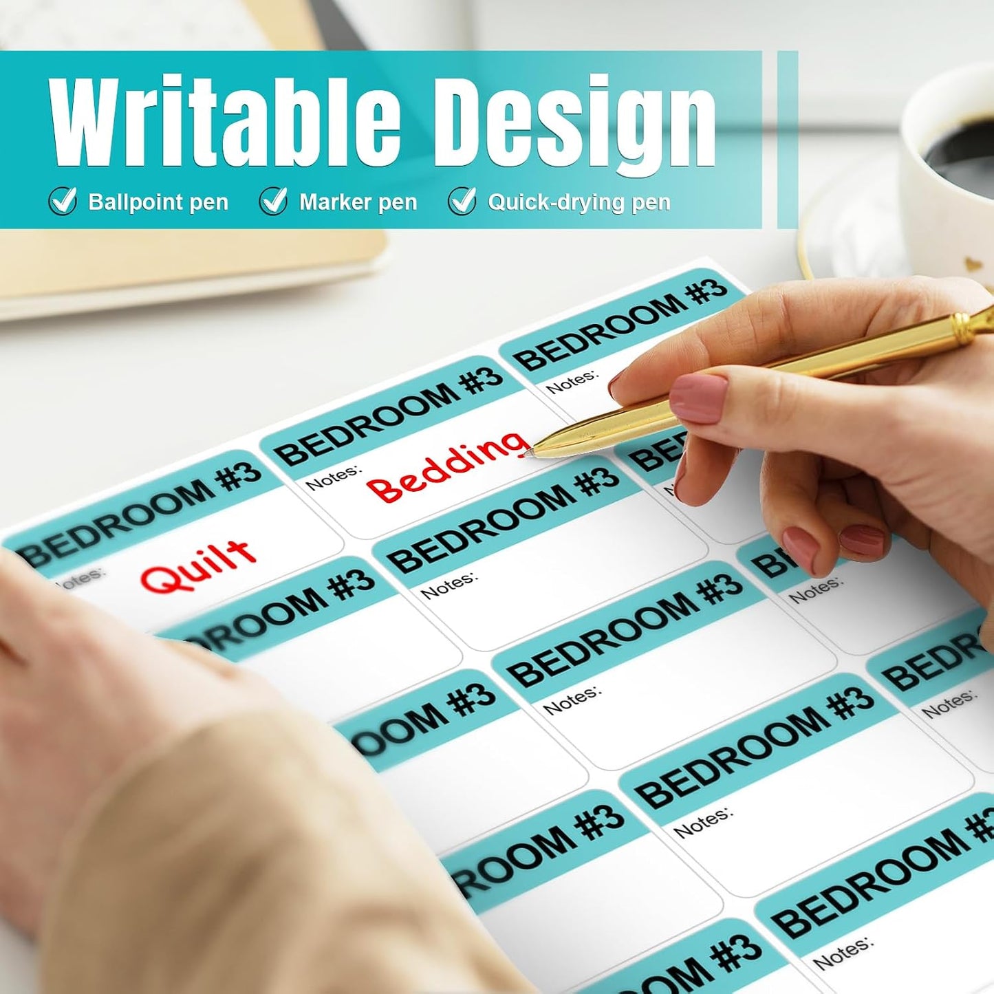 Kingtac 600 Writable Home Moving Stichers - 2' x 3', 20 Color-Coded Home Moving Packing Labels with Fragile, Extra, Heavy Options.Stick to Cardboard Boxes and Plastic Bins, No Extra Tape Needed