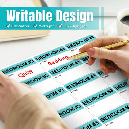 Kingtac 600 Writable Home Moving Stichers - 2' x 3', 20 Color-Coded Home Moving Packing Labels with Fragile, Extra, Heavy Options.Stick to Cardboard Boxes and Plastic Bins, No Extra Tape Needed