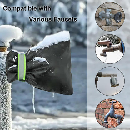 Outdoor Faucet Covers for Winter Freeze Protection, Upgraded Thicken 8.3" H x 6.7" W Outside Garden Faucet Socks for Winter Waterproof Reusable Hose Bibs Insulated Spigot Cover, 2 Pack Black