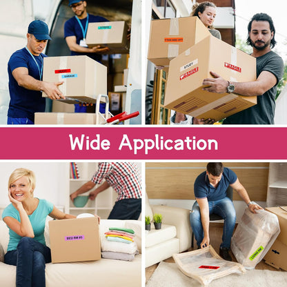 24 Rolls Color Coding Moving Labels, 1440 Count Home Moving Labels for Boxes Stickers + Packing Stickers + Fragile Moving Stickers + Heavy & Blank Labels
