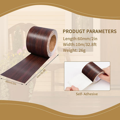 Wood Grain Repair Tape, 2" x 32ft Self Adhesive Tape for Furniture, Flooring, Cabinets, Doors, Windows, DIY Crafts - Durable, Easy to Use for Seamless Repairs