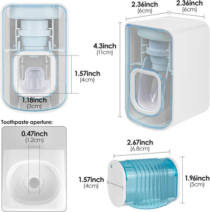 1 Pack Toothbrush Holder Wall Mounted with Cover for Bathroom, 2 Slots Toothbrush Storage Organizer for Shower, Self Adhesive Toothbrush Hanger (Grey)