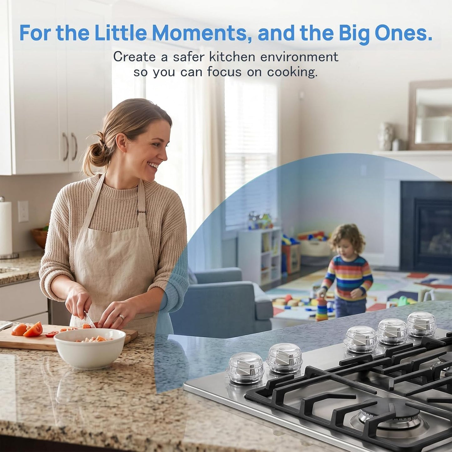 Stove Knob Safety Covers 5 Pack, Oven Knob Covers for Child Safety, Baby Proof Gas Range Control Guards for Toddlers and Pets