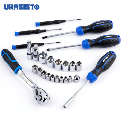 URASISTO 366 Piece Home Repair Tool Kit, Auto Repair Tool Set, General Home Toolbox Storage Case with Drawer, General Household Tool Kit