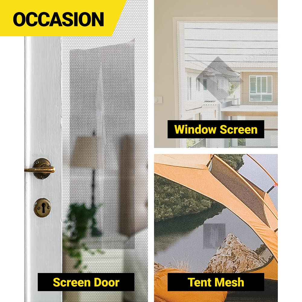 TORTO9 Window Screen Repair Kit, 3-Layer Strong Adhesive & Waterproof Tape Fiberglass Covering mesh (Black, 2 Inch x 6.5 FT)
