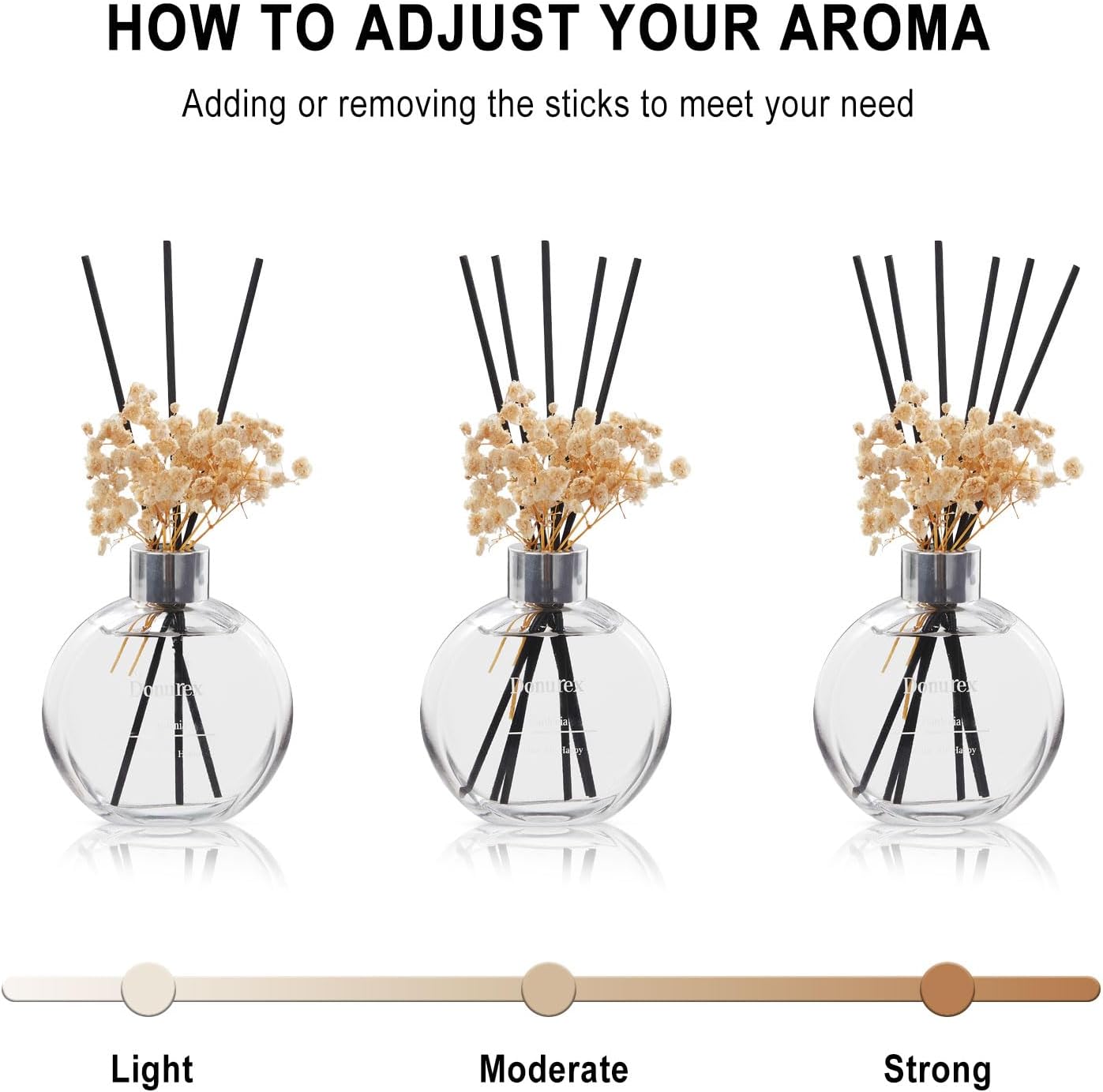Flower Reed Diffuser Set 5.07oz Satin Rose Scent Diffuser with Sticks Home Fragrance Reed Diffuser for Bathroom Shelf Decor