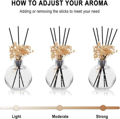 Flower Reed Diffuser Set 5.07oz Satin Rose Scent Diffuser with Sticks Home Fragrance Reed Diffuser for Bathroom Shelf Decor