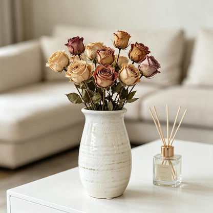 Ceramic Vase Set of 3,Rustic Vase Home Decor, Farmhouse Vase Decor for Shelves,Entry Table,Living Room,Fireplace