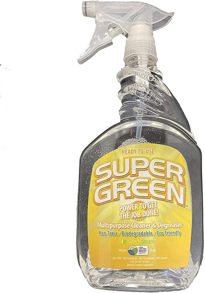SuperGreen Powerful All-Purpose Cleaner and Degreaser | USDA Certified Bio-Based, Non-toxic, NO Ammonia or Phosphates, Cucumber Fragrance 32 fl oz 1 Pack…
