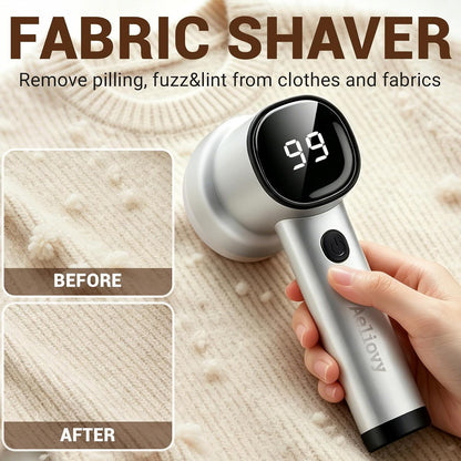 Fabric Shaver, 3 in 1 Lint Remover with Hair Remover Brush & Lint Rollers, Digital Led Display, 3 Speeds with Replaceable Blades, Remove Pilling for Clothes, Furniture, Sweater, Couch, Blanket, Pet