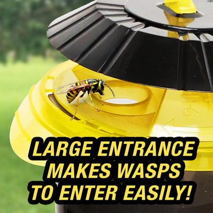 HOY HOY Wasp Trap (1 Unit) - Outdoor Hanging Trap for Yellowjackets, Wasps, Hornets, and Northern Giant Hornets, Food-Based Attractant, Safe, Easy Setup, Up to 30 Days Protection, Made in Japan