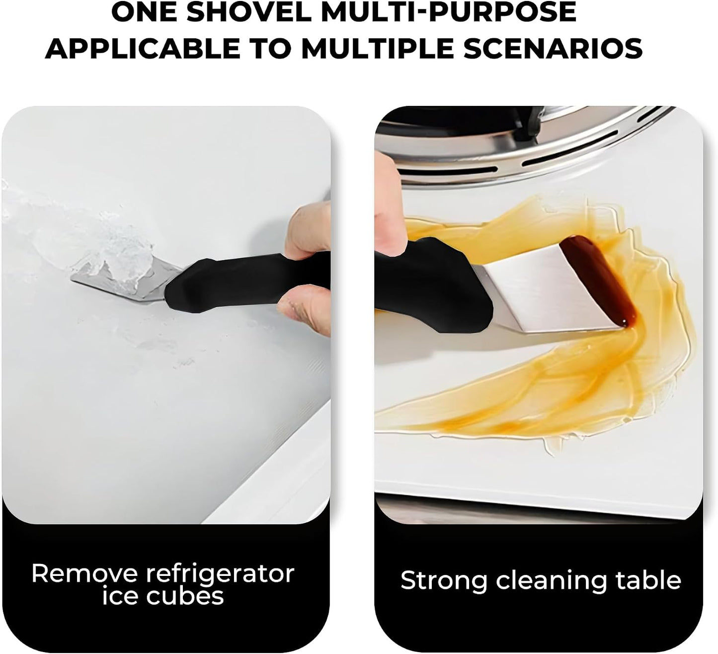 Glass Stove Curved Edge Scraper Flexible Black Straight Tool for Grease and Residue Removal