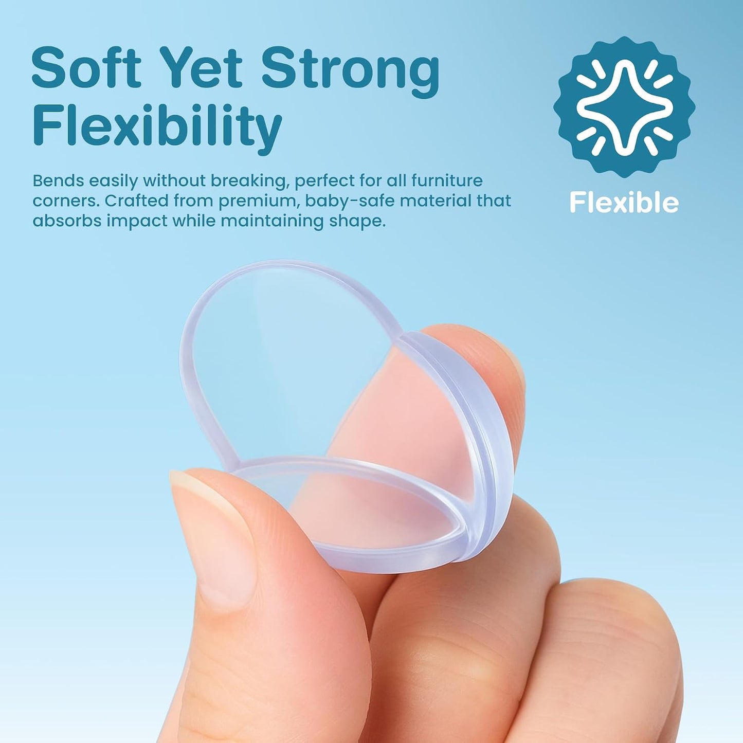 15 Pcs L-Shape Corner Protector for Baby Proofing – Clear 4cm x 4cm Edge Safety Bumpers for Furniture & Sharp Table Corners – Slim Profile Secure Adhesive Gel Pads Included