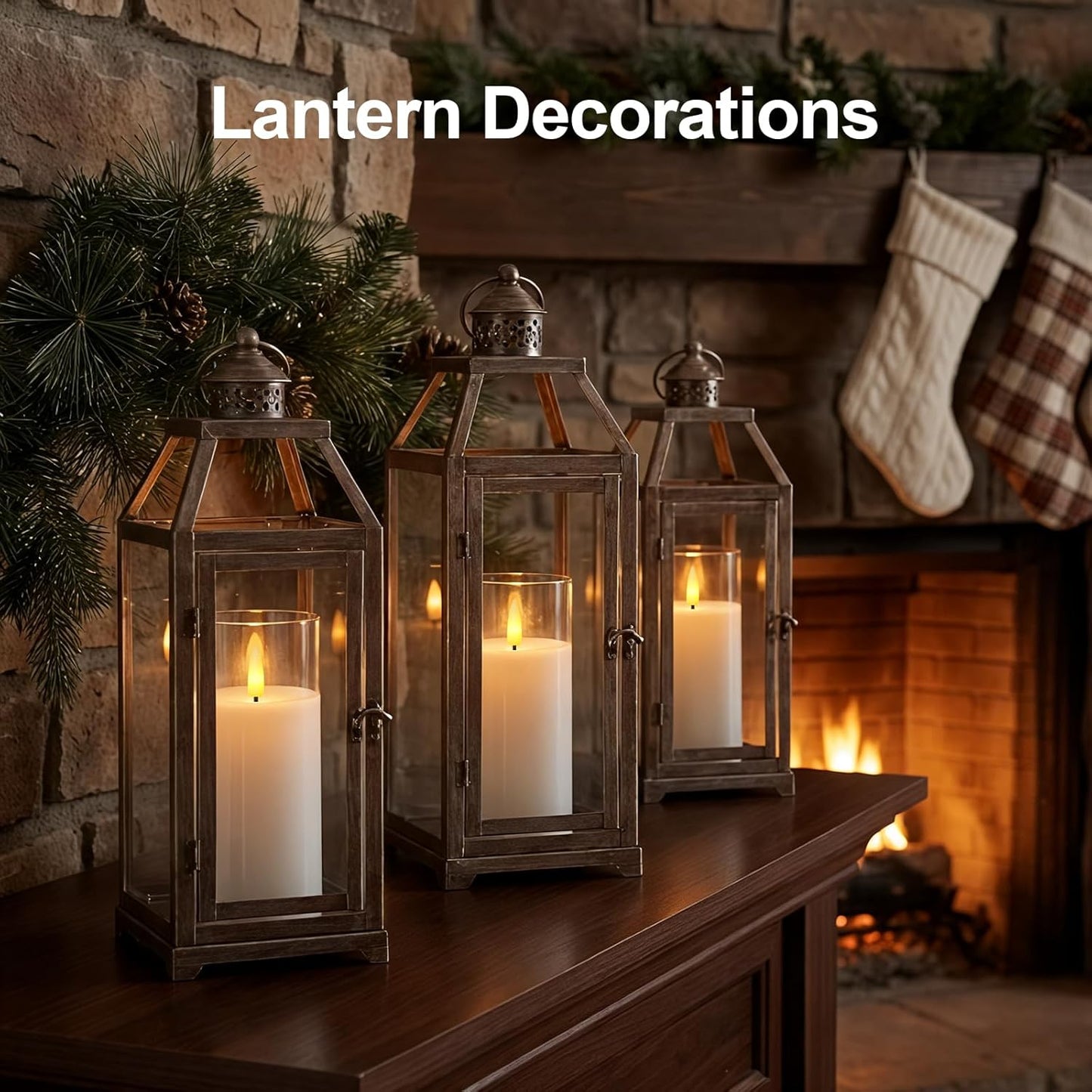 5plots Glass Battery Operated White Flameless Candles with Remote Timer, 3D Wick Real Wax Pillar Led Candles Warm Flickering Light for Indoor Home, Halloween, Christmas Decor, Set of 3, D3 x H4 5" 6"