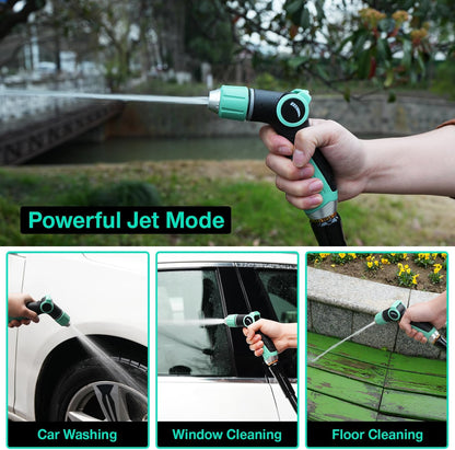 Besiter Garden Hose Nozzle Sprayer: 2 Pack 10 Watering Patterns Spray Nozzles Heavy Duty Metal Hose Head Hose Attachment, Thumb Control On Off Valve