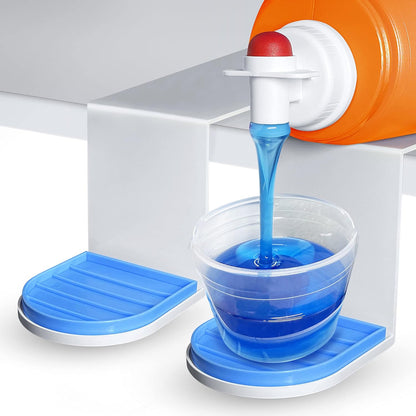Simplation [2 Pack] Laundry Detergent Cup Holder, Detergent Drip Catcher (Upgraded Drip Tray), No More Mess or Leaks, Grip Style