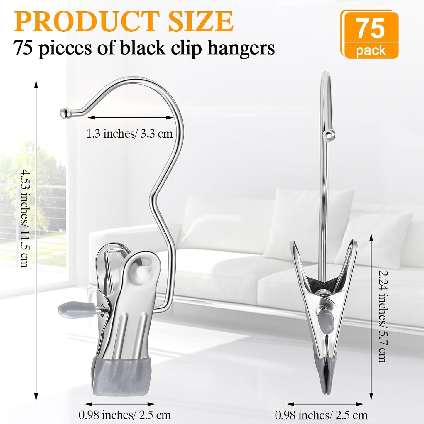 Yinder 150 Pcs Boot Hangers Clips Laundry Hooks Hanging Stainless Steel Clothes Pins Portable Clip Hangers for Closet Travel Socks Pants Handbags Hats Towels (Beige)