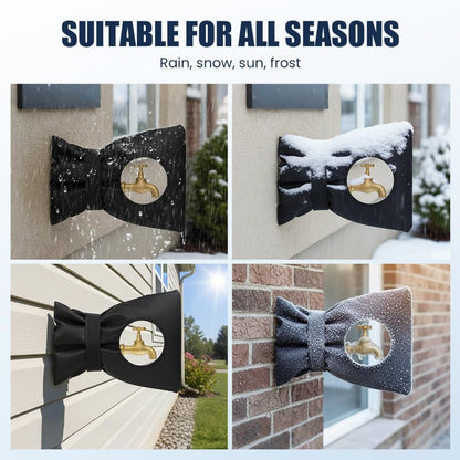 Outdoor Faucet Covers for Winter Freeze Protection, 2026 Upgraded Insulated Spigot Cover, Waterproof Outside Garden Faucet Socks for Winter, Patio Home Must-Have Hose Bib Covers (Black, 1pcs)