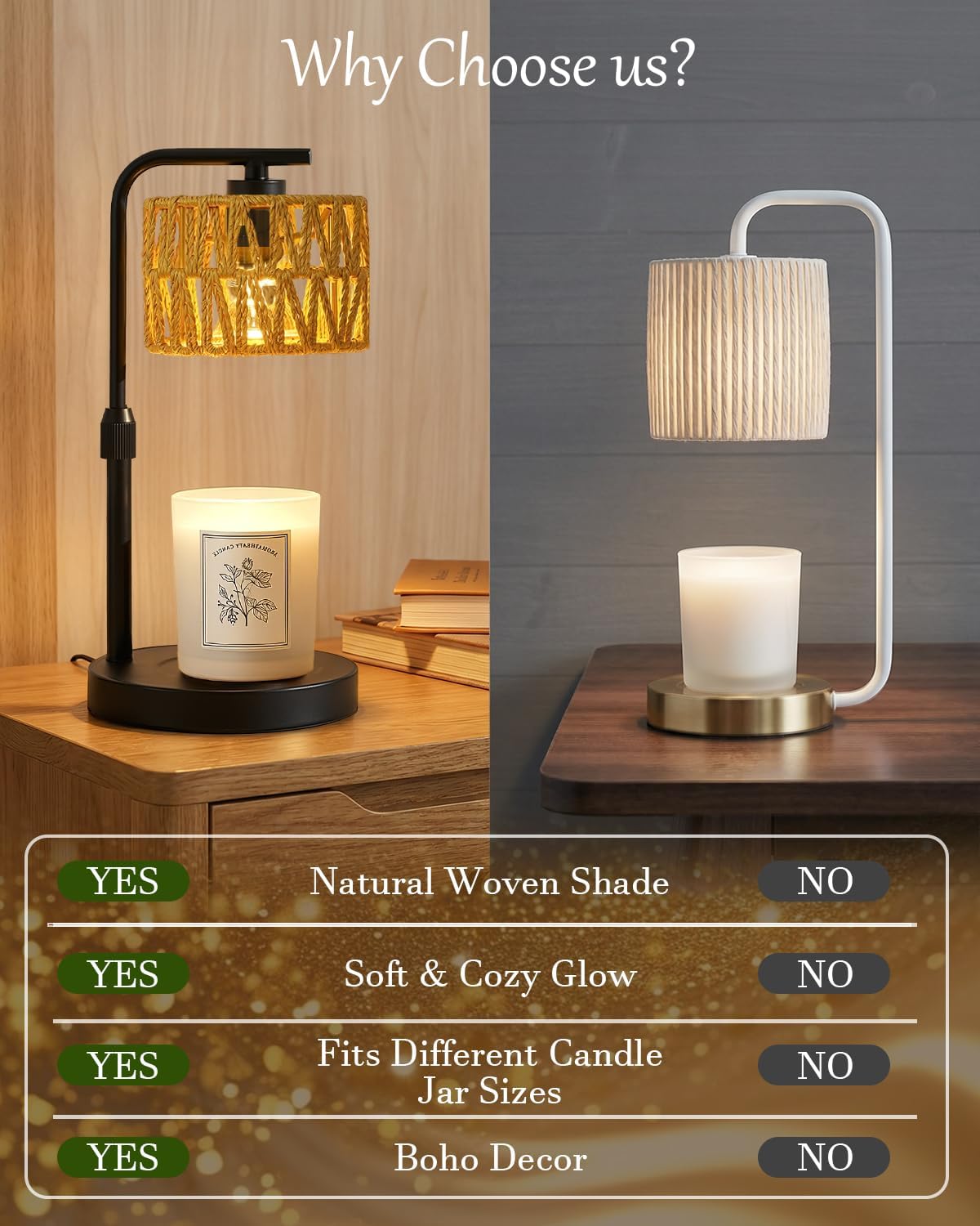 Candle Warmer Lamp with Timer Dimmer, Height Adjustable Modern Farmhouse Candle Warmer, Electric Candle Lamp Warmer with 2 Bulbs, Birthday Gifts for Women Mom, Gift for Home Decor
