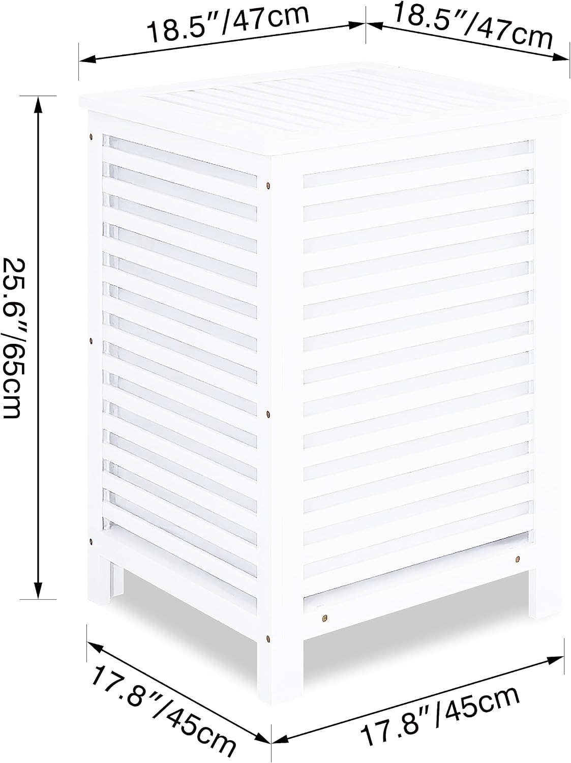 SMIBUY Double Laundry Hamper with Lid, 120L Bamboo Laundry Basket with Removable Liner Bag, 2-Section Clothes Divider Laundry Sorter for Laundry Room, Bathroom, Bedroom (Walnut)
