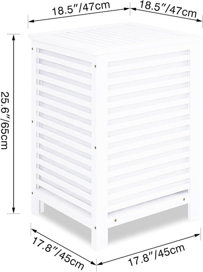 SMIBUY Double Laundry Hamper with Lid, 120L Bamboo Laundry Basket with Removable Liner Bag, 2-Section Clothes Divider Laundry Sorter for Laundry Room, Bathroom, Bedroom (Walnut)