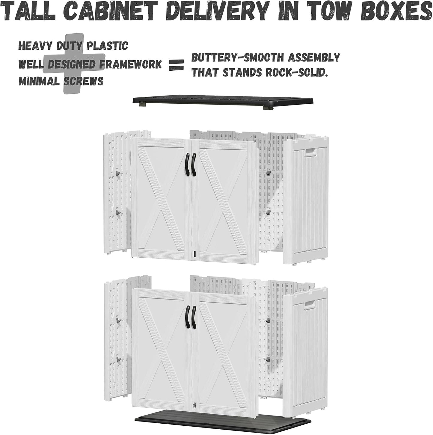 Patiowell 26 Cu.ft Outdoor Storage Cabinet with Lockable Door, Waterproof Horizontal Storage Shed for Tools and Patio Furniture, All-Weather Resin Shed Easy Assemble for Pool or Backyards, Brown