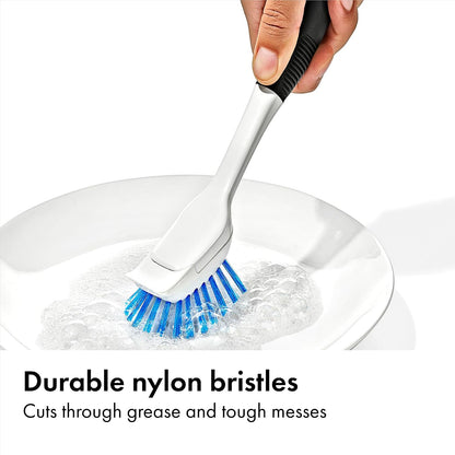 OXO Good Grips Dish Scrub Brush with Non-Slip Handle, Nylon Bristles