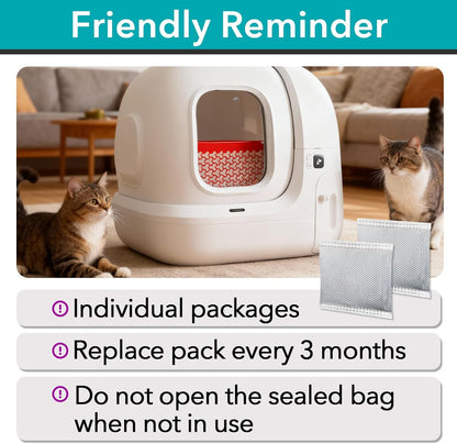 50 Pcs Activated Carbon Odor Eliminator for Hooded Cat Litter Box | Odor Remover Refills, Coconut Shell Charcoal Bags, Pet Odor Control
