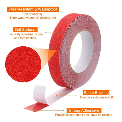 HARFINGTON Anti Slip Traction Tape 2" x 16.4ft Waterproof Non-Slip Grip Tape High Friction Weather Resistant Non Skid Stair Treads Tape for Indoor Outdoor Stair Steps, White