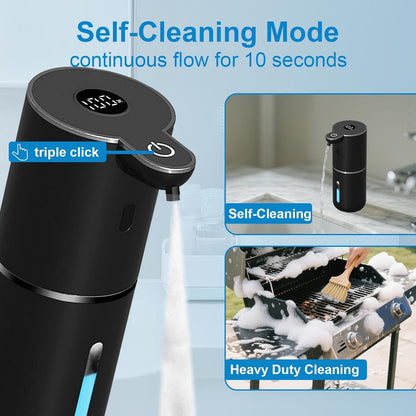 OHIFAST Automatic Foaming Soap Dispenser Touchless, USB Rechargeable Smart Hand Soap Dispenser, 6-Level Adjustable, 12.8oz/380mL Wall Mounted for Bathroom Kitchen Dish Soap-White